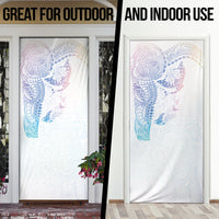 Hawaiian Manta Ray Tribal Door Cover Polynesian Art Motifs Sweet Pastel LT03 - Polynesian Pride