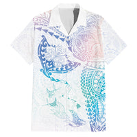 Hawaiian Manta Ray Tribal Family Matching Mermaid Dress and Hawaiian Shirt Polynesian Art Motifs Sweet Pastel LT03 Dad's Shirt - Short Sleeve Multicolor - Polynesian Pride