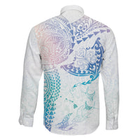 Hawaiian Manta Ray Tribal Family Matching Puletasi and Hawaiian Shirt Polynesian Art Motifs Sweet Pastel LT03 - Polynesian Pride
