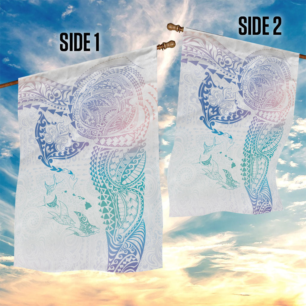 Hawaiian Manta Ray Tribal Garden Flag Polynesian Art Motifs Sweet Pastel LT03 - Polynesian Pride