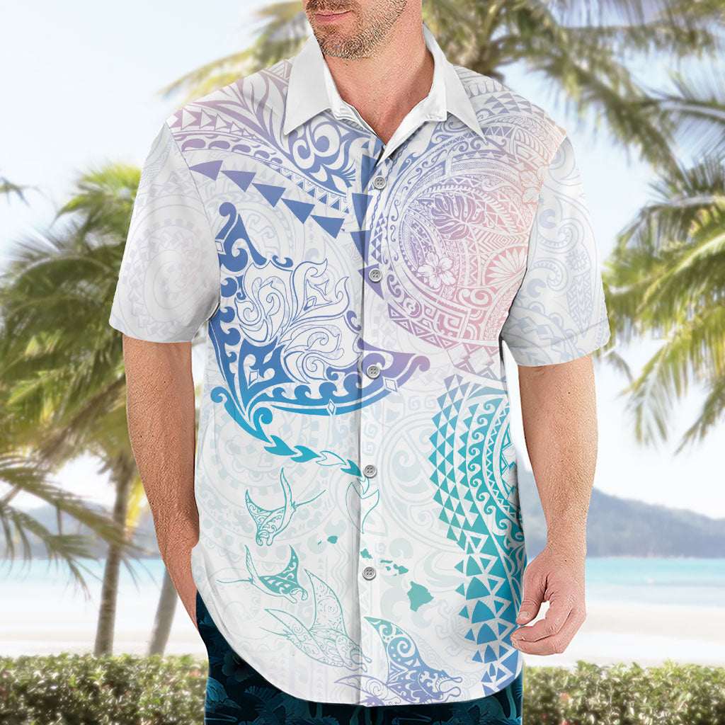 Hawaiian Manta Ray Tribal Hawaiian Shirt Polynesian Art Motifs Sweet Pastel LT03 - Polynesian Pride