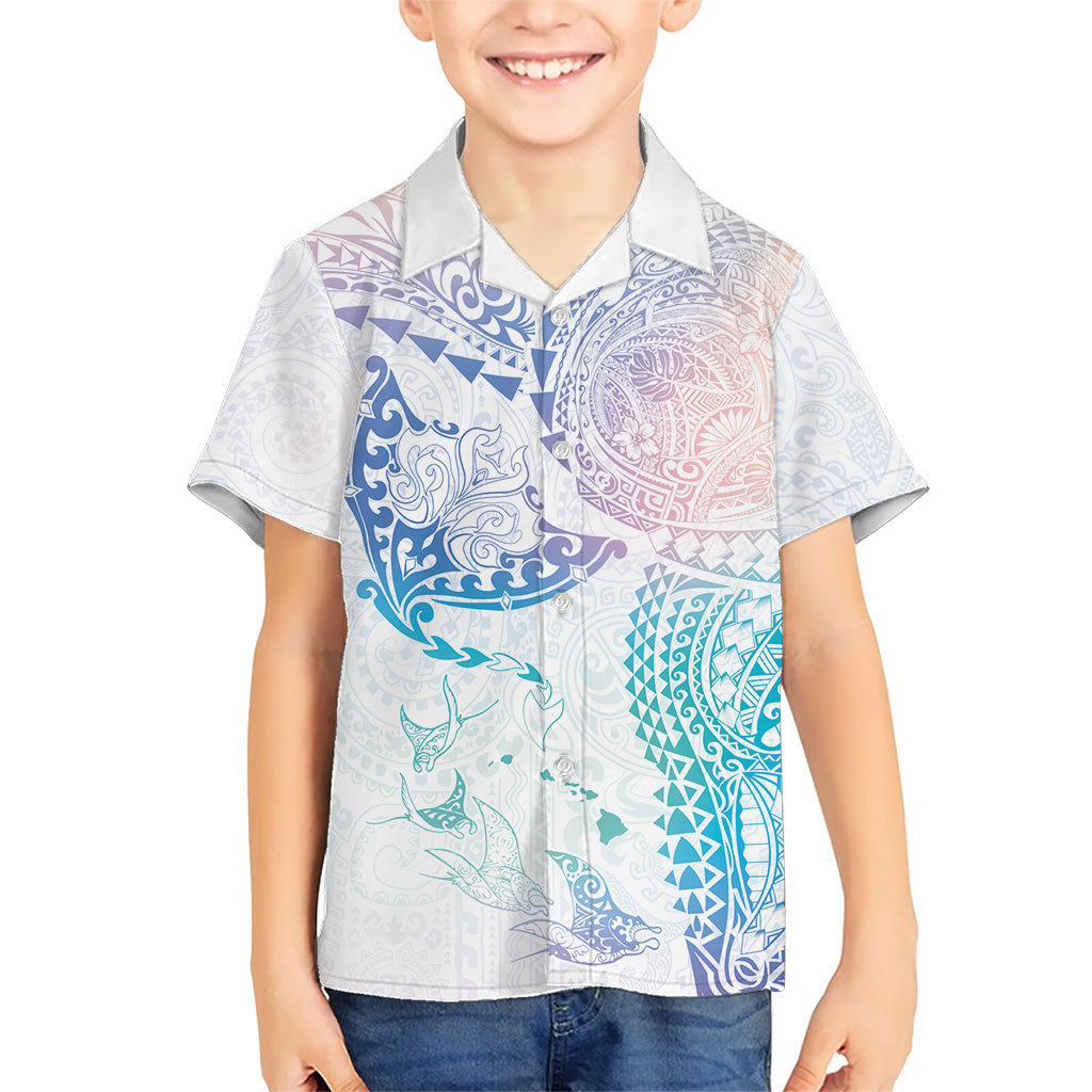 Hawaiian Manta Ray Tribal Hawaiian Shirt Polynesian Art Motifs Sweet Pastel LT03 - Polynesian Pride
