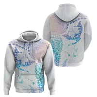 Hawaiian Manta Ray Tribal Hoodie Polynesian Art Motifs Sweet Pastel LT03 - Polynesian Pride