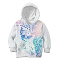 Hawaiian Manta Ray Tribal Kid Hoodie Polynesian Art Motifs Sweet Pastel LT03 Hoodie Multicolor - Polynesian Pride
