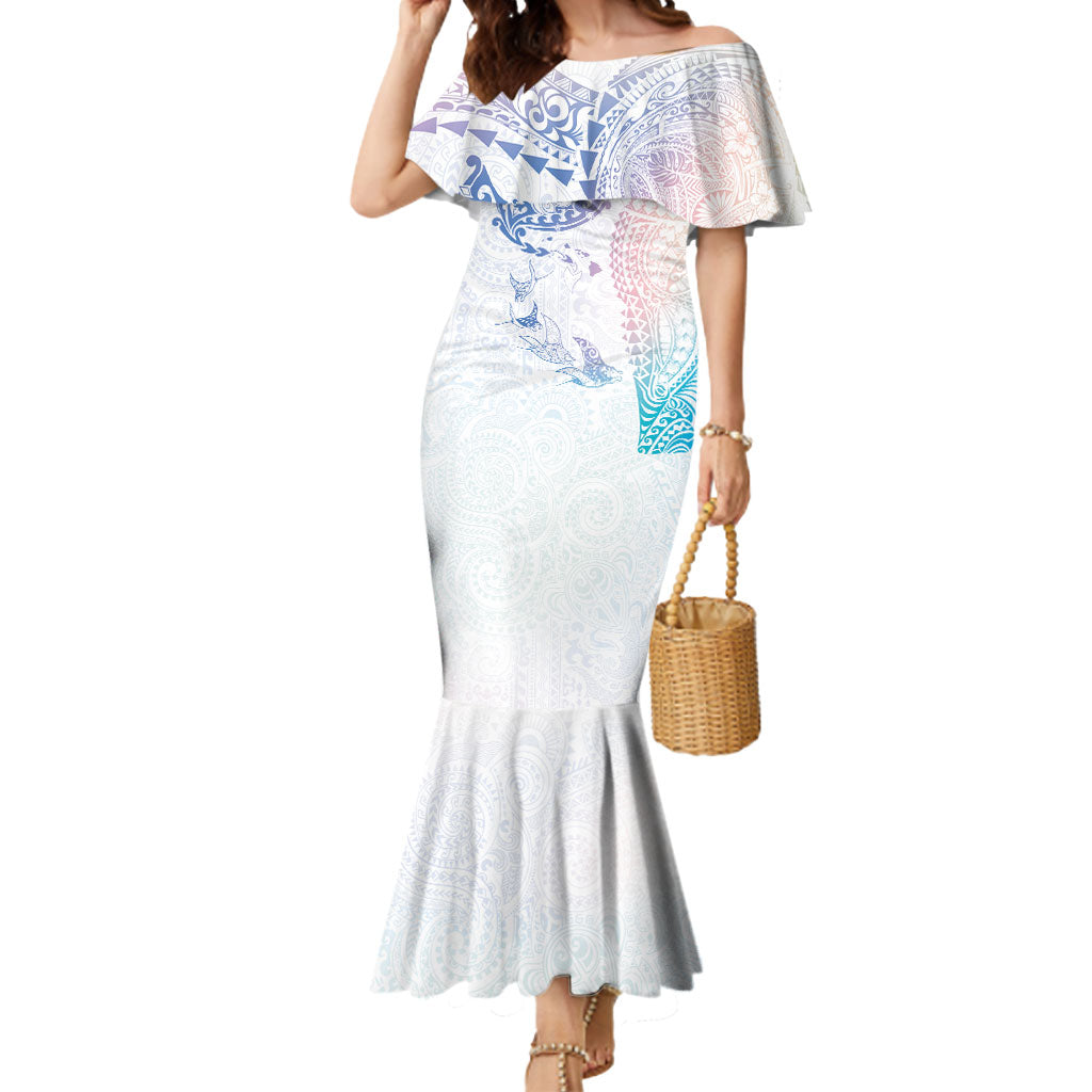 Hawaiian Manta Ray Tribal Mermaid Dress Polynesian Art Motifs Sweet Pastel LT03 Women Multicolor - Polynesian Pride