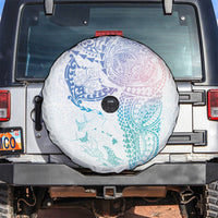 Hawaiian Manta Ray Tribal Spare Tire Cover Polynesian Art Motifs Sweet Pastel LT03 Multicolor - Polynesian Pride