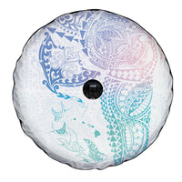 Hawaiian Manta Ray Tribal Spare Tire Cover Polynesian Art Motifs Sweet Pastel LT03 - Polynesian Pride