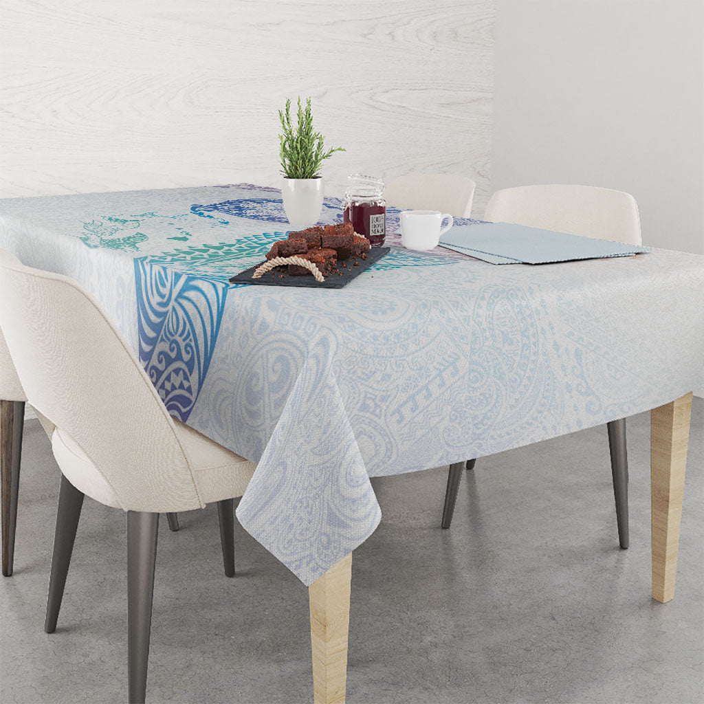 Hawaiian Manta Ray Tribal Tablecloth Polynesian Art Motifs Sweet Pastel