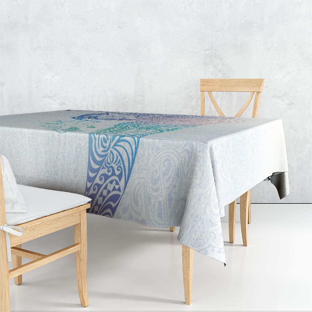 Hawaiian Manta Ray Tribal Tablecloth Polynesian Art Motifs Sweet Pastel