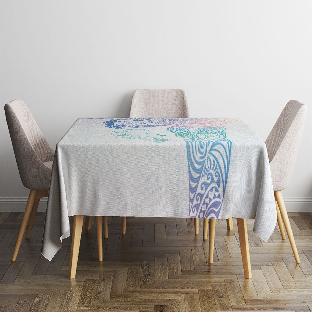 Hawaiian Manta Ray Tribal Tablecloth Polynesian Art Motifs Sweet Pastel