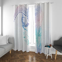 Hawaiian Manta Ray Tribal Window Curtain Polynesian Art Motifs Sweet Pastel