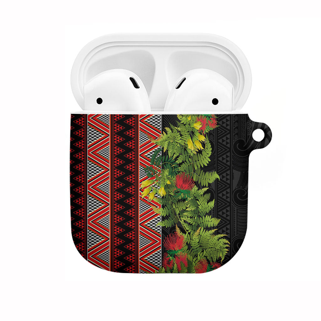 Maori Tukutuku AirPods Case with Ferns Pohutukawa and Kowhai Tribal Moko Patterns LT03 Multicolor - Polynesian Pride
