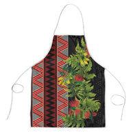 Maori Tukutuku Apron with Ferns Pohutukawa and Kowhai Tribal Moko Patterns LT03 Multicolor - Polynesian Pride