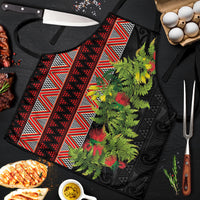 Maori Tukutuku Apron with Ferns Pohutukawa and Kowhai Tribal Moko Patterns LT03 Multicolor - Polynesian Pride