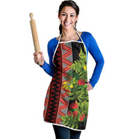 Maori Tukutuku Apron with Ferns Pohutukawa and Kowhai Tribal Moko Patterns LT03 - Polynesian Pride