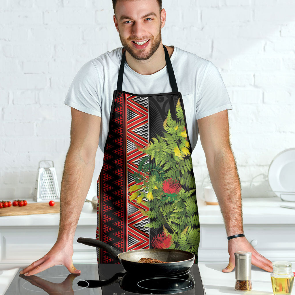 Maori Tukutuku Apron with Ferns Pohutukawa and Kowhai Tribal Moko Patterns LT03 - Polynesian Pride