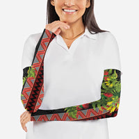 Maori Tukutuku Arm Sleeves with Ferns Pohutukawa and Kowhai Tribal Moko Patterns LT03 - Polynesian Pride