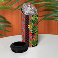 Maori Tukutuku 4 in 1 Can Cooler Tumbler with Ferns Pohutukawa and Kowhai Tribal Moko Patterns LT03 - Polynesian Pride