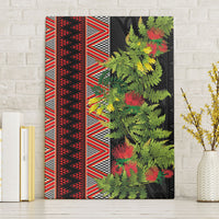 Maori Tukutuku Canvas Wall Art with Ferns Pohutukawa and Kowhai Tribal Moko Patterns LT03 Without Frame Multicolor - Polynesian Pride