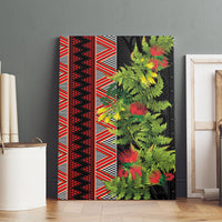 Maori Tukutuku Canvas Wall Art with Ferns Pohutukawa and Kowhai Tribal Moko Patterns LT03 - Polynesian Pride