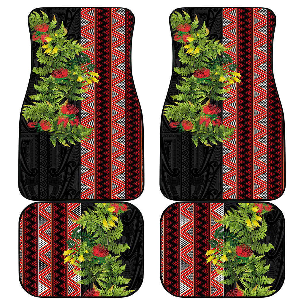 Maori Tukutuku Car Mats with Ferns Pohutukawa and Kowhai Tribal Moko Patterns LT03 - Polynesian Pride