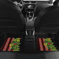 Maori Tukutuku Car Mats with Ferns Pohutukawa and Kowhai Tribal Moko Patterns LT03 Set 2pcs - Back Multicolor - Polynesian Pride