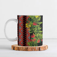 Maori Tukutuku Ceramic Mug with Ferns Pohutukawa and Kowhai Tribal Moko Patterns LT03 Multicolor - Polynesian Pride