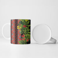Maori Tukutuku Ceramic Mug with Ferns Pohutukawa and Kowhai Tribal Moko Patterns LT03 - Polynesian Pride