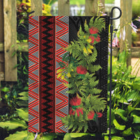 Maori Tukutuku Garden Flag with Ferns Pohutukawa and Kowhai Tribal Moko Patterns LT03 Garden Flag Multicolor - Polynesian Pride