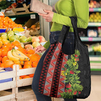 Maori Tukutuku Grocery Bag with Ferns Pohutukawa and Kowhai Tribal Moko Patterns LT03 - Polynesian Pride