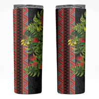 Maori Tukutuku Skinny Tumbler with Ferns Pohutukawa and Kowhai Tribal Moko Patterns LT03 Multicolor - Polynesian Pride
