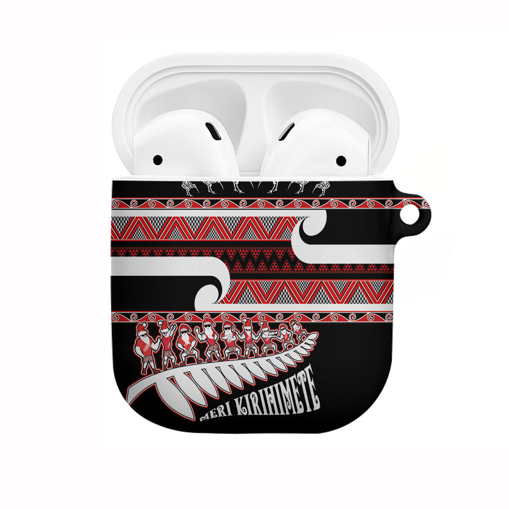 New Zealand Christmas AirPods Case Funny Santa Claus Haka Dance with Tukutuku LT03 Multicolor - Polynesian Pride
