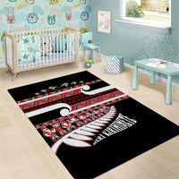 New Zealand Christmas Area Rug Funny Santa Claus Haka Dance with Tukutuku LT03 - Polynesian Pride