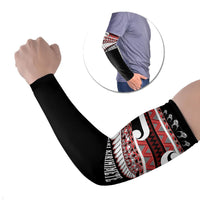 New Zealand Christmas Arm Sleeves Funny Santa Claus Haka Dance with Tukutuku LT03 Set of 2 Multicolor - Polynesian Pride