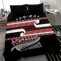 New Zealand Christmas Bedding Set Funny Santa Claus Haka Dance with Tukutuku LT03 - Polynesian Pride