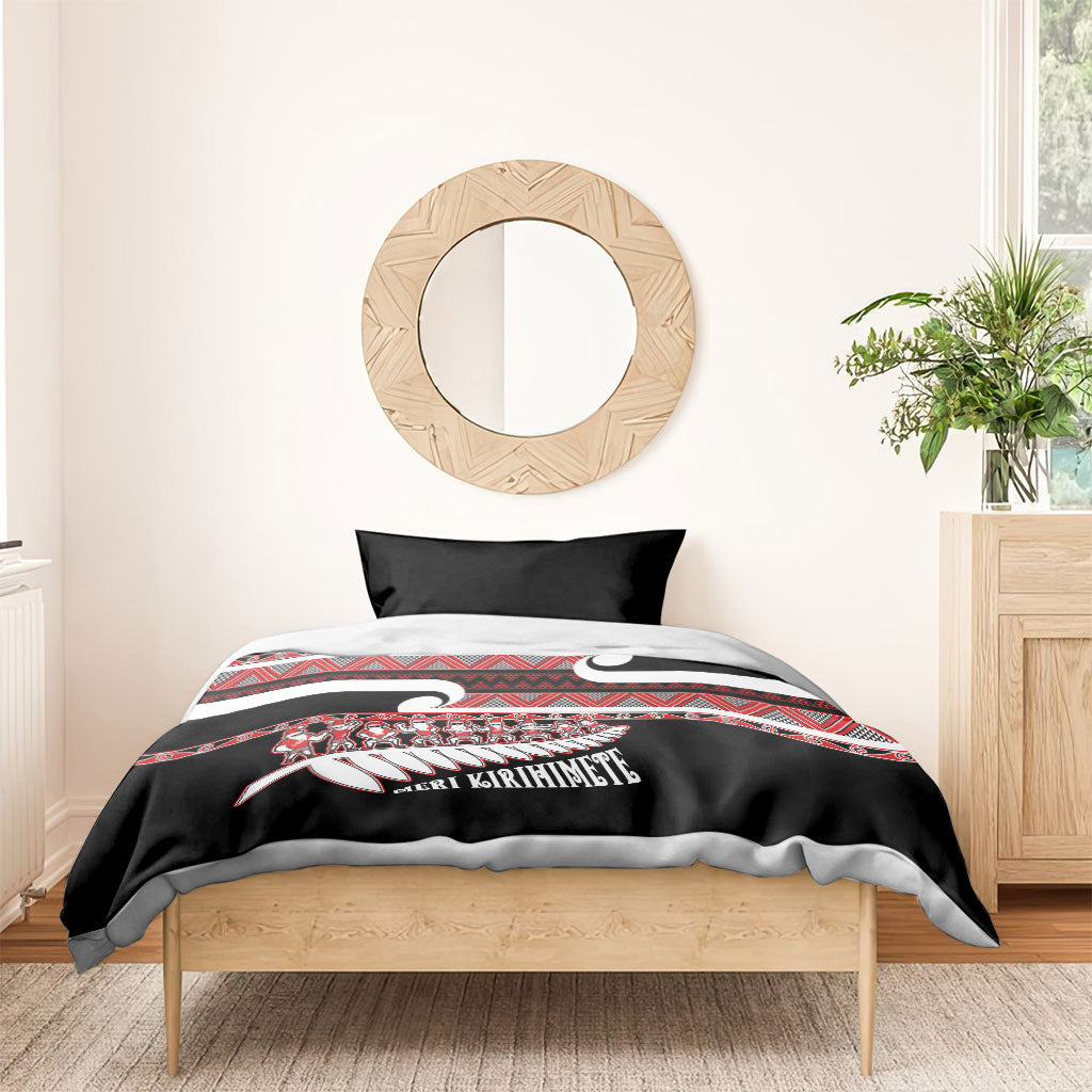 New Zealand Christmas Bedding Set Funny Santa Claus Haka Dance with Tukutuku LT03 - Polynesian Pride