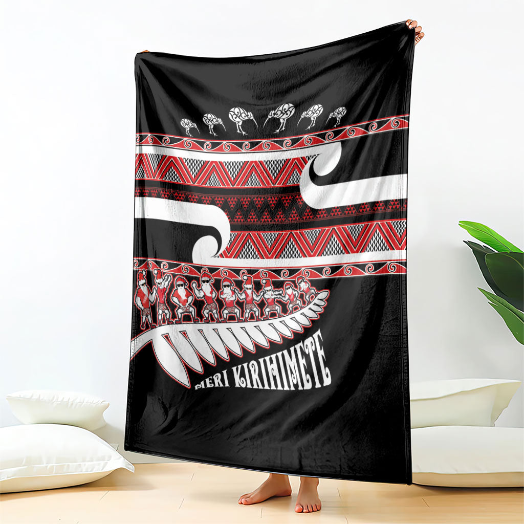 New Zealand Christmas Blanket Funny Santa Claus Haka Dance with Tukutuku LT03 - Polynesian Pride