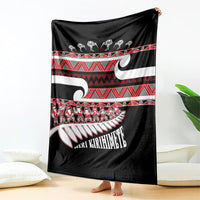 New Zealand Christmas Blanket Funny Santa Claus Haka Dance with Tukutuku LT03 - Polynesian Pride
