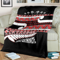 New Zealand Christmas Blanket Funny Santa Claus Haka Dance with Tukutuku LT03 - Polynesian Pride