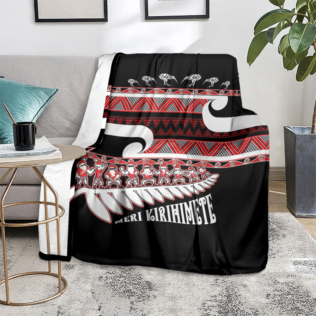 New Zealand Christmas Blanket Funny Santa Claus Haka Dance with Tukutuku LT03 - Polynesian Pride