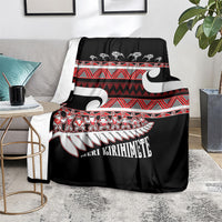 New Zealand Christmas Blanket Funny Santa Claus Haka Dance with Tukutuku LT03 - Polynesian Pride
