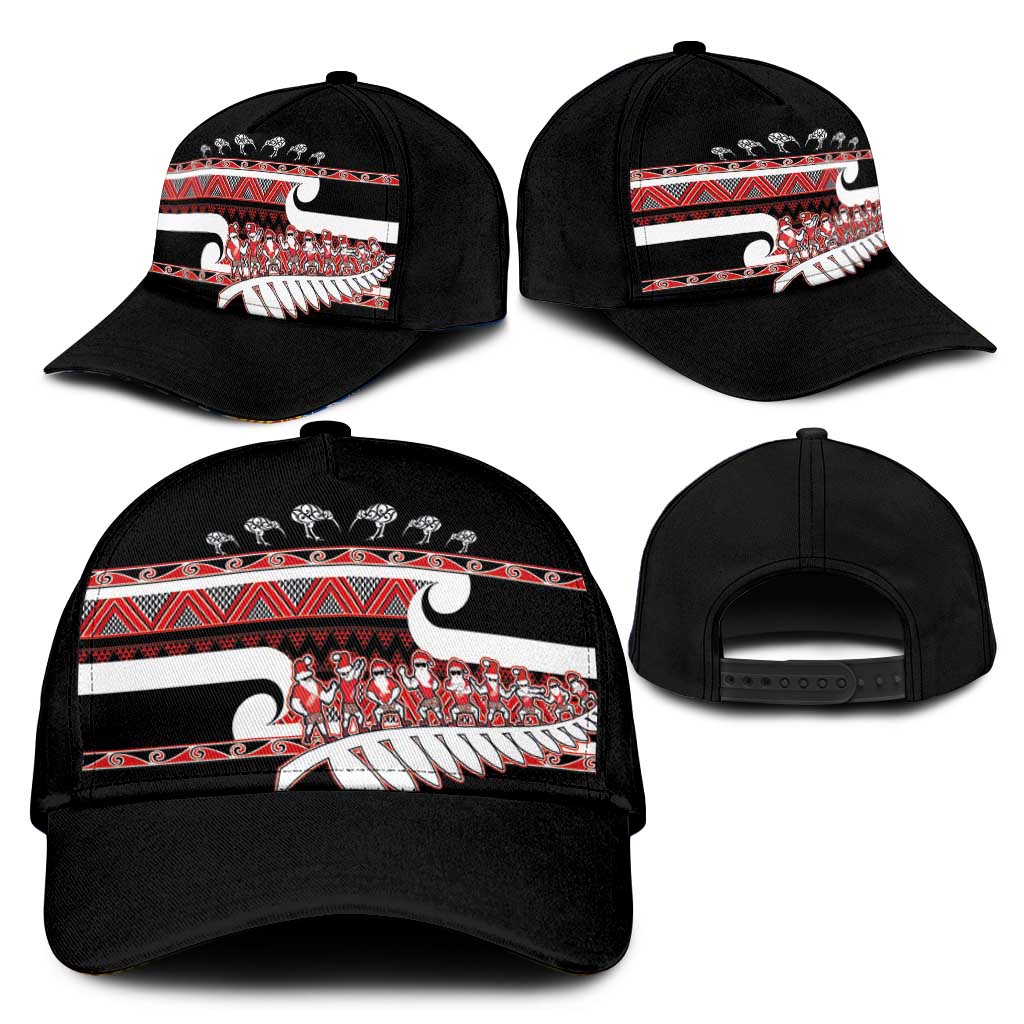 New Zealand Christmas Classic Cap Funny Santa Claus Haka Dance with Tukutuku LT03 - Polynesian Pride