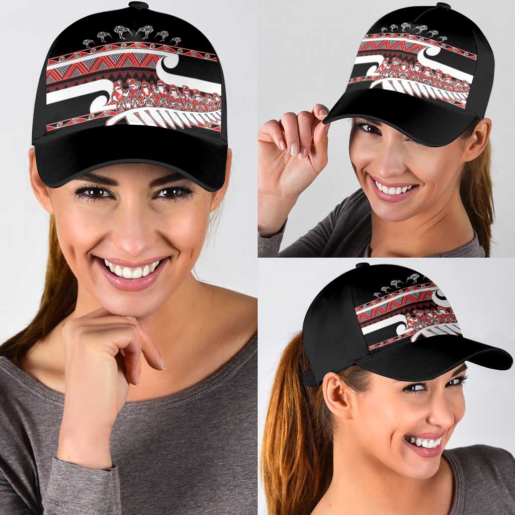 New Zealand Christmas Classic Cap Funny Santa Claus Haka Dance with Tukutuku LT03 - Polynesian Pride