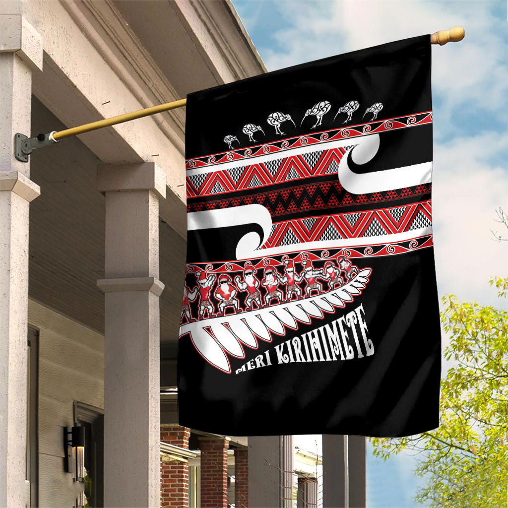 New Zealand Christmas Garden Flag Funny Santa Claus Haka Dance with Tukutuku LT03 House Flag Multicolor - Polynesian Pride
