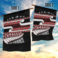 New Zealand Christmas Garden Flag Funny Santa Claus Haka Dance with Tukutuku LT03 - Polynesian Pride