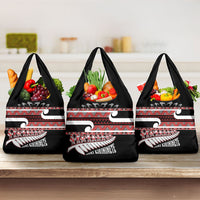 New Zealand Christmas Grocery Bag Funny Santa Claus Haka Dance with Tukutuku LT03 3-pack One Size Multicolor - Polynesian Pride