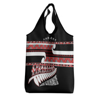 New Zealand Christmas Grocery Bag Funny Santa Claus Haka Dance with Tukutuku LT03 - Polynesian Pride