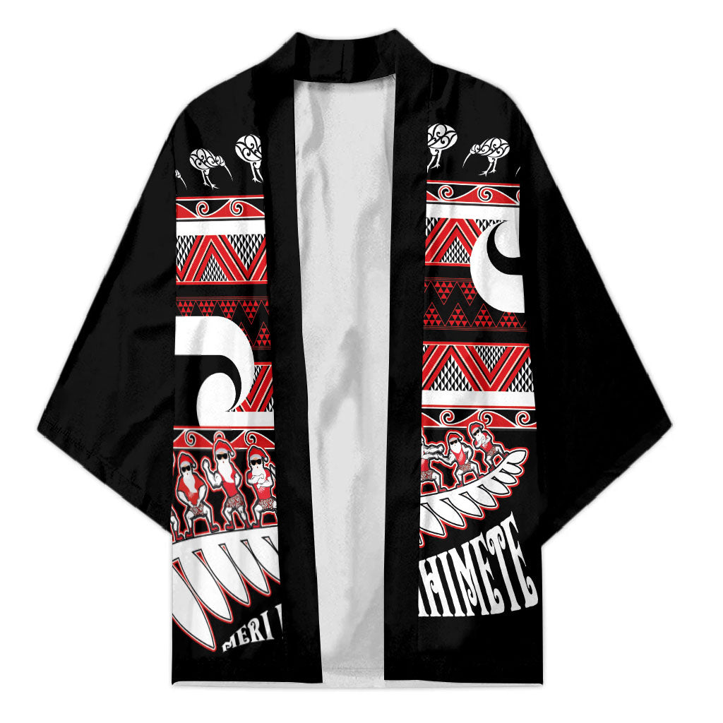 New Zealand Christmas Kimono Funny Santa Claus Haka Dance with Tukutuku LT03 Unisex Multicolor - Polynesian Pride