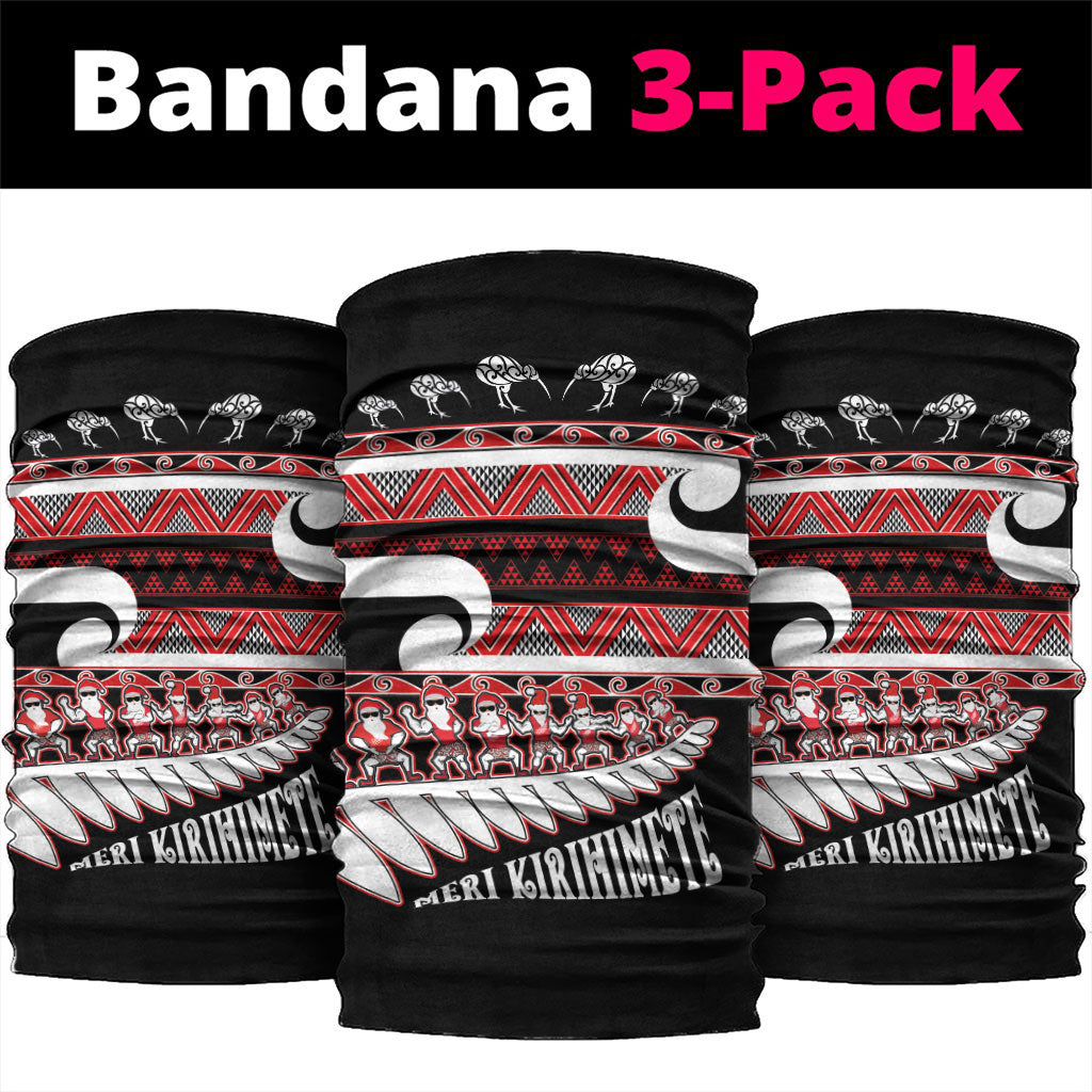 New Zealand Christmas Neck Gaiter Funny Santa Claus Haka Dance with Tukutuku LT03 package One Size: 25*50cm Multicolor - Polynesian Pride