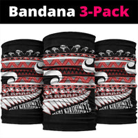 New Zealand Christmas Neck Gaiter Funny Santa Claus Haka Dance with Tukutuku LT03 package One Size: 25*50cm Multicolor - Polynesian Pride